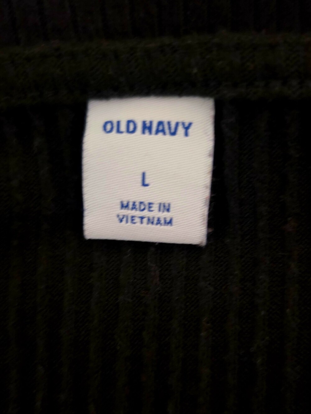 Old Navy Large Black Ribbed V-Neck Midi Sweater Dress - Picture 6 of 7